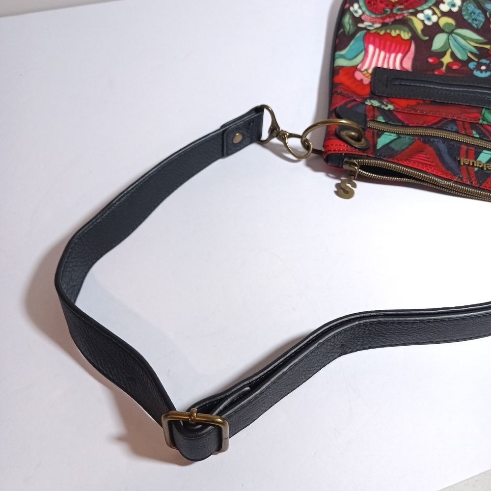 Desigual Bandolera Paulina Woven Cross Body Bag Mix Pattern - Picture 4 of 9